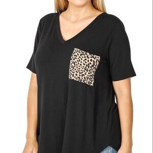 Plus size leopard print T-shirt‎